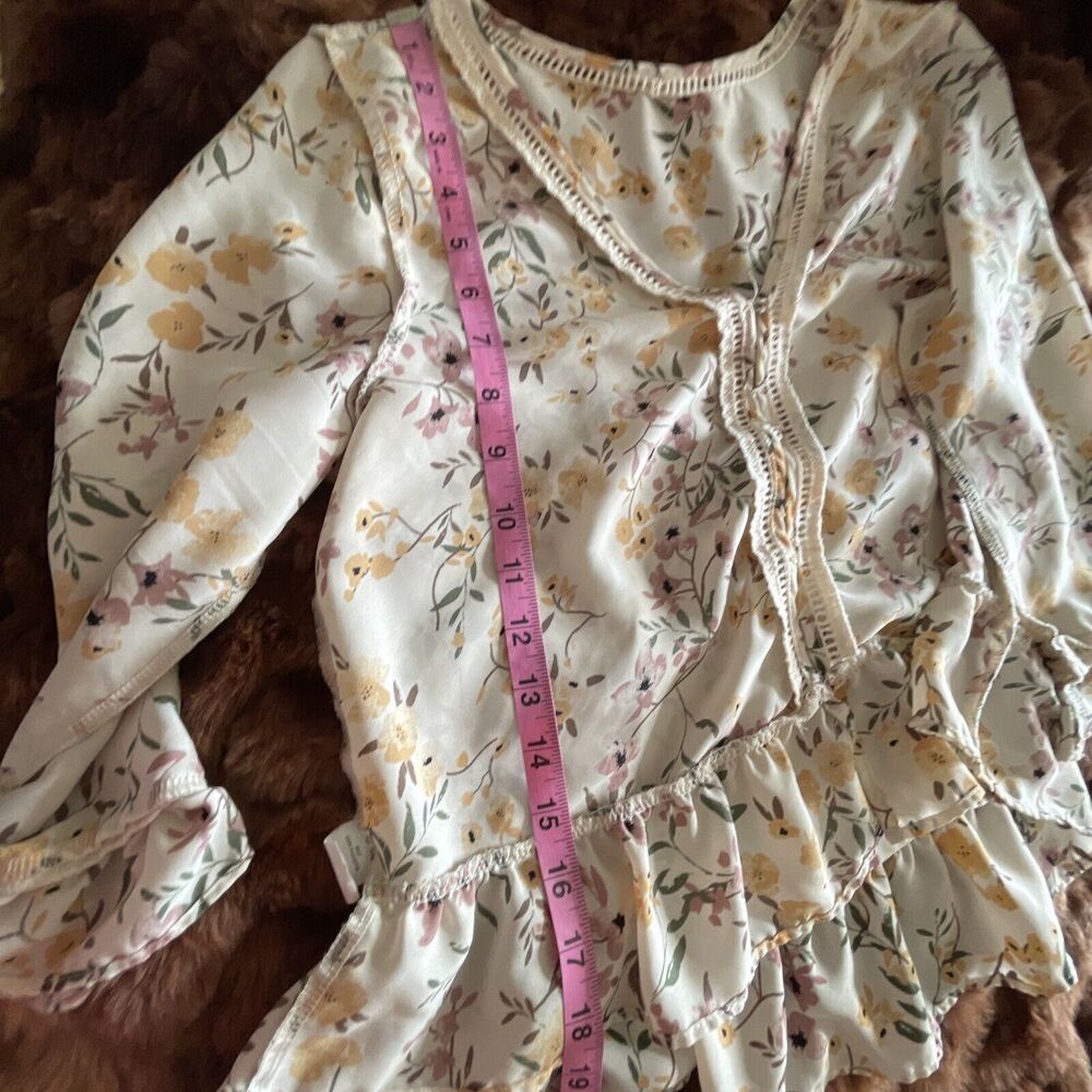 Sienna Sky Women's Size S Floral Blouse Lightweight Ruffle Top - Picture 7 of 8
